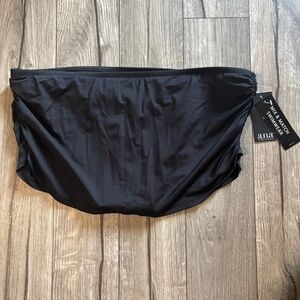a.n.a Swimwear Bikini Bottom Mix & Match Solid Black Skirt Women's Size L NWT